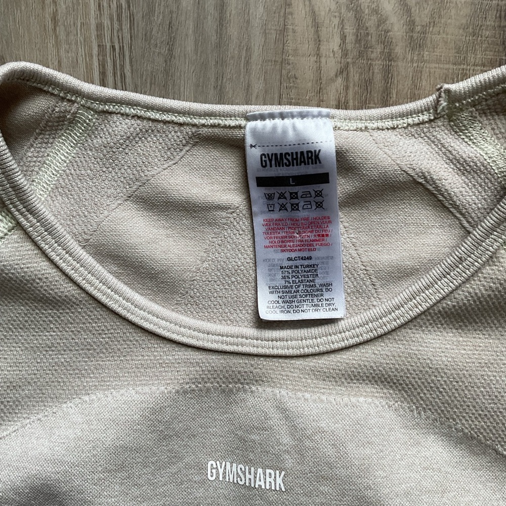 GYMSHARK FLEX SPORTS LONG SLEEVE CROP TOP size Large - Picture 2 of 3